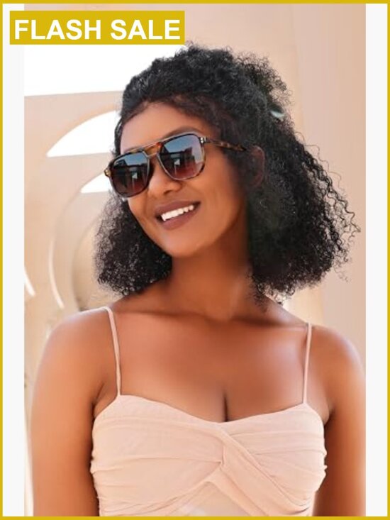 Retro Square Aviator Vintage Sunglasses with UV400 Protection main image 5